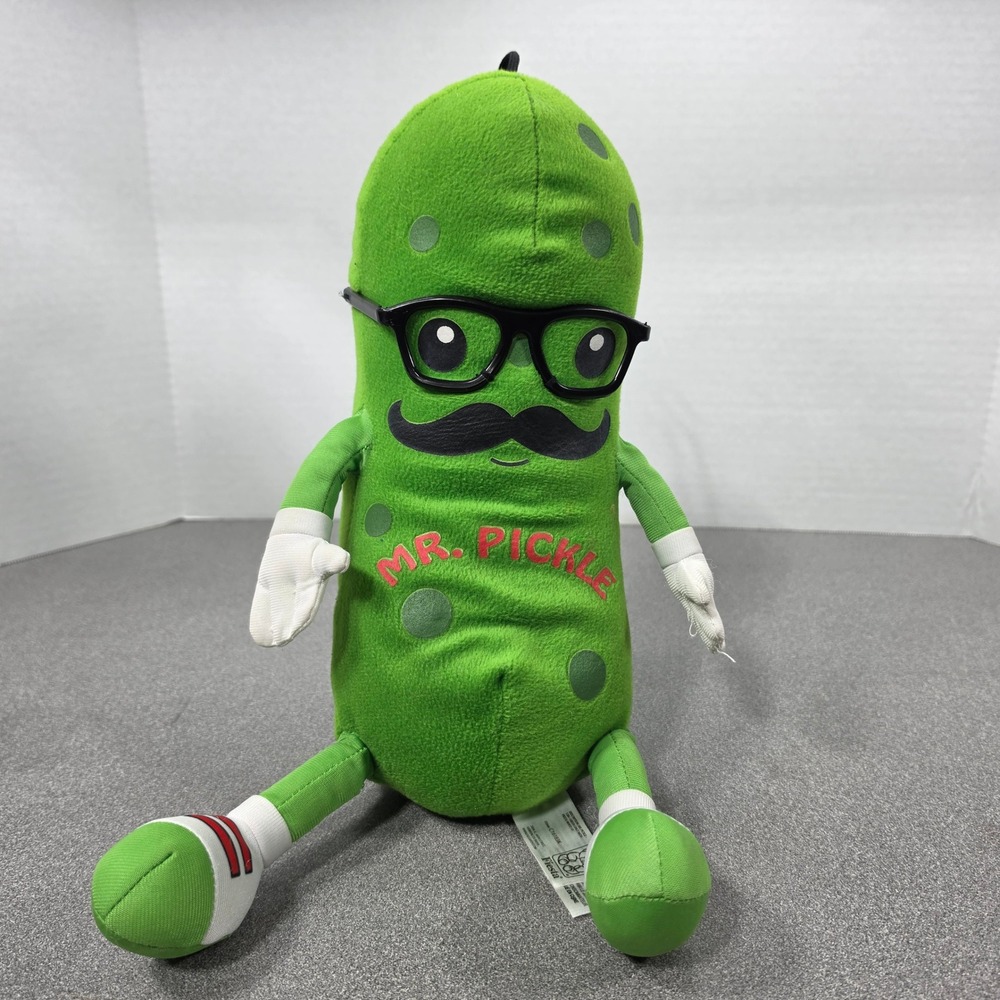 Fiesta Mr. Pickle Plush Toy Medium Green Mustache Glasses